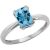 Blue Topaz Vintage Gemstone Ring in Sterling Silver