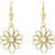 CZ Decorated Cutout Flower Drop Earrings in 9ct Gold