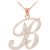 Letter B Diamond Script Pendant Necklace in 9ct Rose Gold