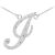 Letter J Diamond Script Pendant Necklace in 9ct White Gold