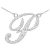 Letter P Diamond Script Pendant Necklace in 9ct White Gold