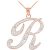 Letter R Diamond Script Pendant Necklace in 9ct Rose Gold