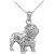 Males’s Bulldog Attraction Pendant Necklace in 9ct White Gold