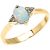 Opal & White Topaz Framed Gemstone Ring in 9ct Gold