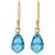 Blue Topaz Gaia Drop Earrings in 9ct Gold