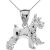 Schnauzer Canine Pendant Necklace in 9ct White Gold