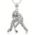 Hockey Motion Pendant Necklace in Sterling Silver