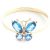 Blue Topaz Mariah Butterfly Ring in 9ct Gold