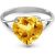 Citrine Eloise Bold Heart Ring in 9ct White Gold