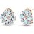 Aquamarine Nora Sunflower Stud Earrings in 9ct Rose Gold