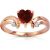 Garnet & Diamond Harmony Symmetrical Trinity Ring in 18ct Rose Gold