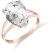 White Topaz Audrey Classic Signature Ring in 9ct Rose Gold