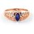 Sapphire Angelica Filigree Art Deco Ring in 18ct Rose Gold