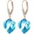 Blue Topaz & Diamond Geometric Drop Earrings in 9ct Rose Gold