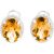 Citrine & Diamond Penelope Halo Stud Earrings in 9ct White Gold