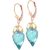 Blue Topaz & Peridot Astrid Charm Drop Earrings in 9ct Rose Gold