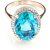 Blue Topaz & Diamond Eve Halo Ring in 18ct Rose Gold