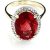 Garnet & Diamond Eve Halo Ring in 18ct Gold