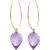 Amethyst Salma Dimensional Hoop Drop Earrings in 9ct Rose Gold