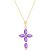 Amethyst & Diamond Evelyn Contemporary Cross Pendant Necklace in 9ct Gold