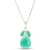 Emerald Milan Petal Drop Pendant Necklace in 9ct White Gold