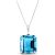 Blue Topaz Ebony Auroral Signature Pendant Necklace in 9ct White Gold