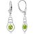 Peridot Scarlett Art Deco Drop Earrings in 9ct White Gold