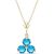 Blue Topaz Celia Trinity Pendant Necklace in 9ct Gold