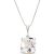 White Topaz Riley Rococo Minimalist Pendant Necklace in 9ct White Gold