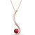 Ruby Bordeaux Swish Pendant Necklace in 9ct Rose Gold