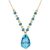 Blue Topaz Alice Dimensional Drop Pendant Necklace in 9ct Gold