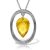 Citrine & Diamond Laurie Oval Embellished Pendant Necklace in 9ct White Gold