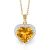 Citrine & Diamond Melody Signature Halo Pendant Necklace in 9ct Gold