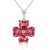 Pink Topaz Flora Pendant Necklace in 9ct White Gold