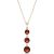 Garnet Danna Trio Drop Pendant Necklace in 9ct Rose Gold