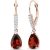 Garnet & Diamond Katrina Belle Drop Earrings in 9ct Rose Gold