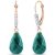 Emerald & Diamond Katrina Belle Drop Earrings in 9ct Rose Gold