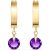 Amethyst Alessia Contemporary Huggie Drop Earrings in 9ct Gold