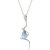 Blue Topaz & Diamond Priscilla Serpent Drop Pendant Necklace in 9ct White Gold