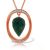 Green Sapphire & Diamond Laurie Oval Embellished Pendant Necklace in 9ct Rose Gold