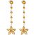 Citrine Florence Daisy Drop Earrings in 9ct White Gold