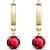 Ruby Alessia Contemporary Huggie Drop Earrings in 9ct Gold