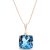 Blue Topaz Riley Rococo Minimalist Pendant Necklace in 9ct Rose Gold