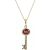 Garnet Athens Key Charm Pendant Necklace in 9ct Gold