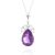 Amethyst & White Topaz Milan Petal Drop Pendant Necklace in 9ct White Gold