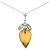 Citrine & Peridot Palermo Charm Pendant Necklace in 9ct White Gold