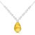 Citrine & Diamond Alice Dimensional Drop Pendant Necklace in 9ct White Gold