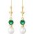 Emerald & Pearl Madison Drop Earrings in 9ct Gold