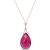 Ruby Madrid Drop Pendant Necklace in 9ct Rose Gold