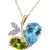 Blue Topaz, Peridot & Diamond Ferrara Eternal Pendant Necklace in 9ct Gold